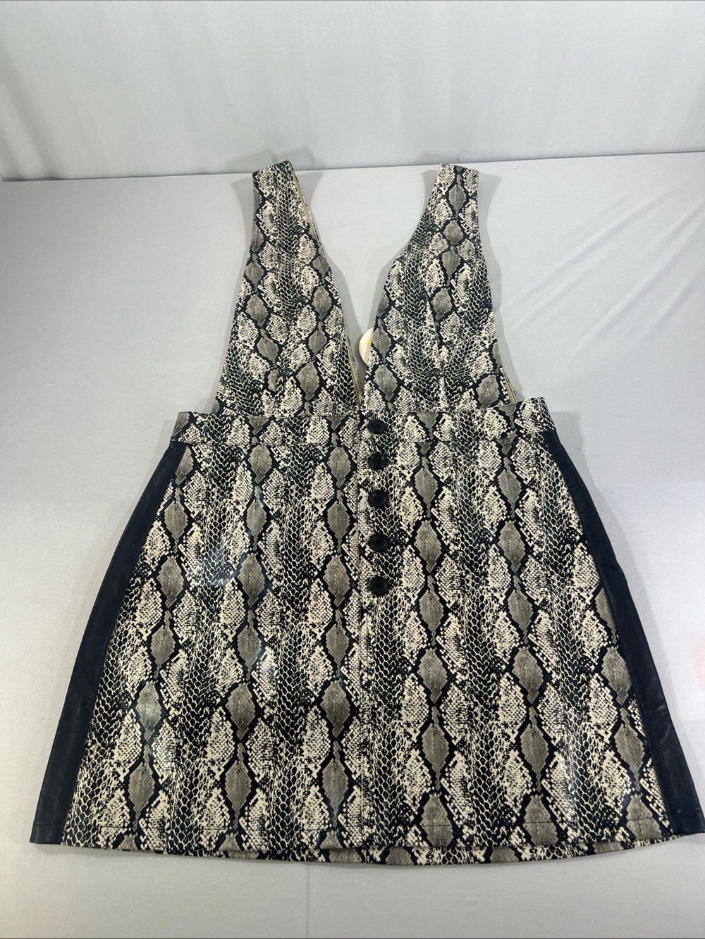 Wild Honey Snake-Print Midi Dress in Black and Cream